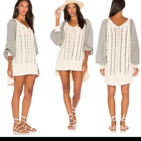 Free People Sz M/L Hideaway Cable Knit Sweater Top Longline OB652896 - Picture 14 of 15
